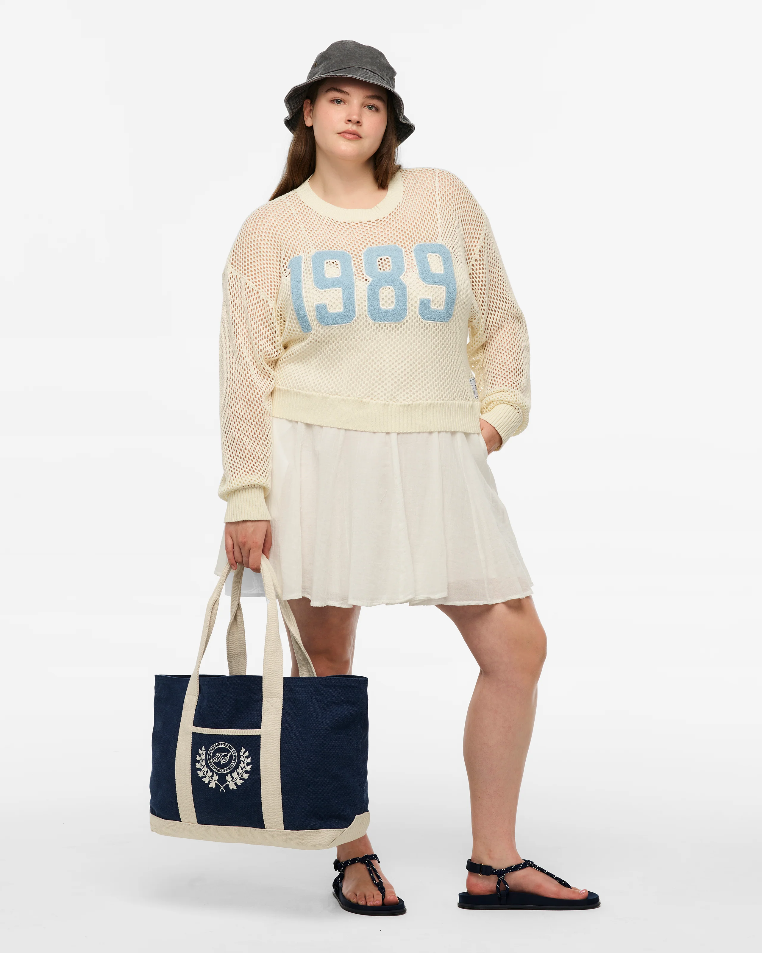 TS Crest Washed Navy Beach Bag - Image 6