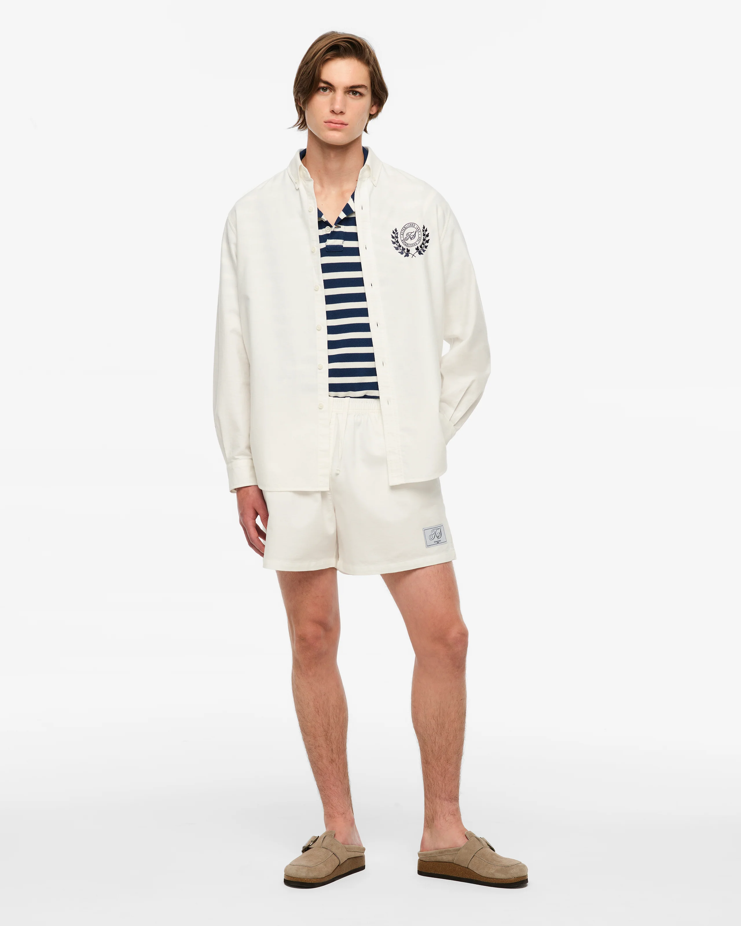 TS Crest White Oxford Shirt - Image 10