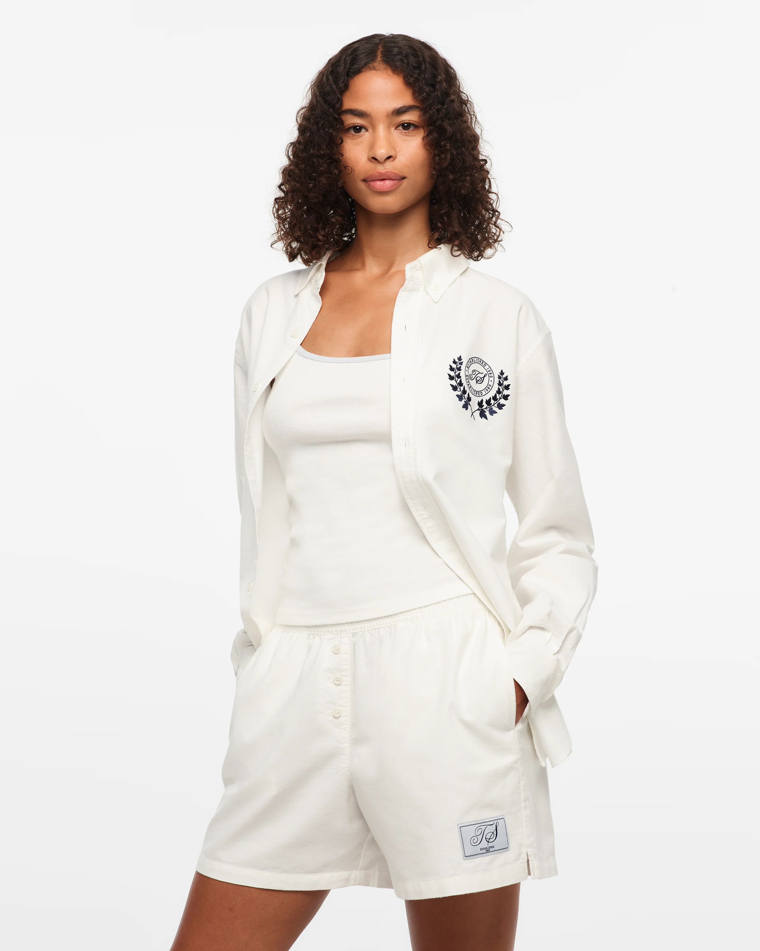 TS Crest White Oxford Shirt - Image 6