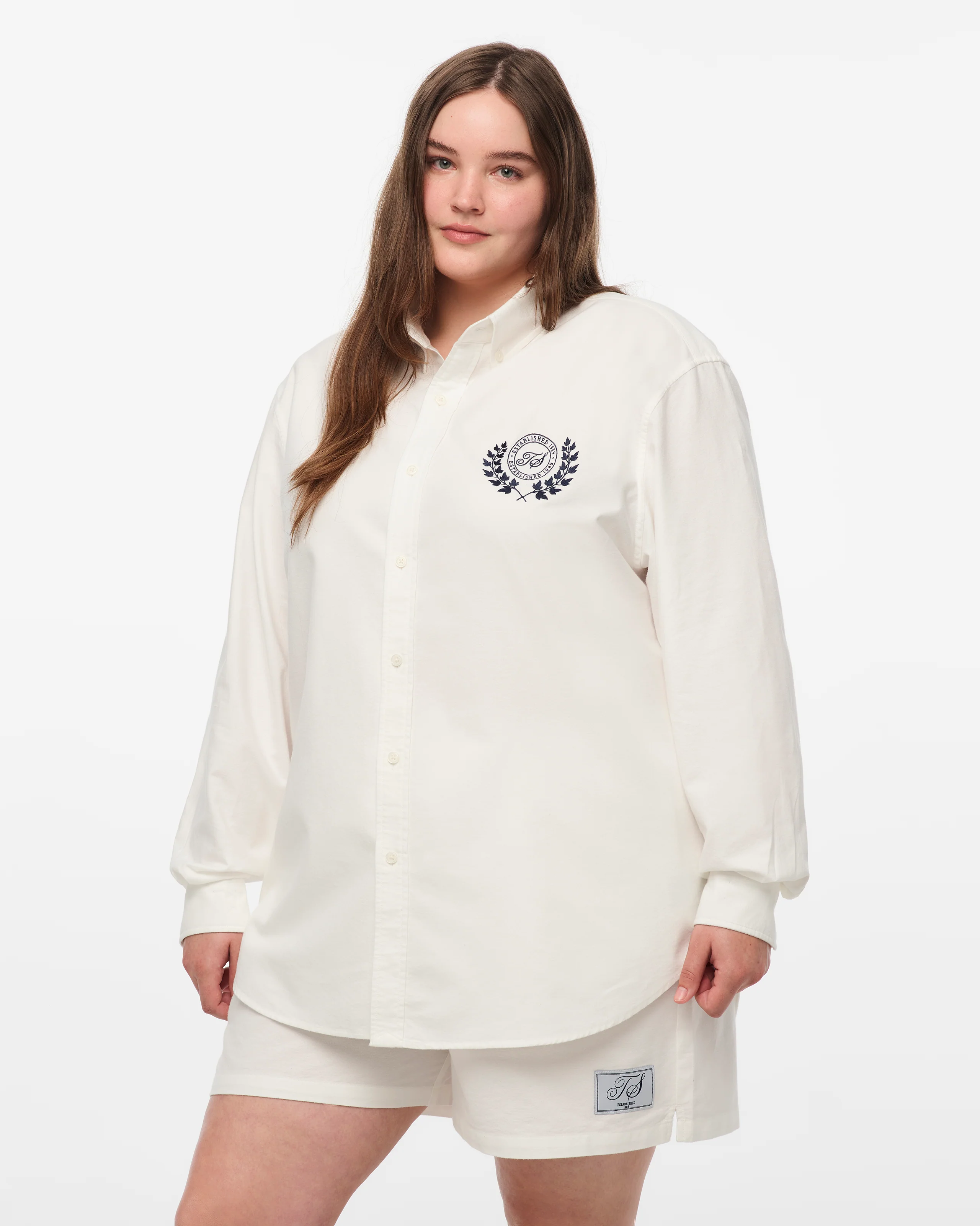 TS Crest White Oxford Shorts - Image 11
