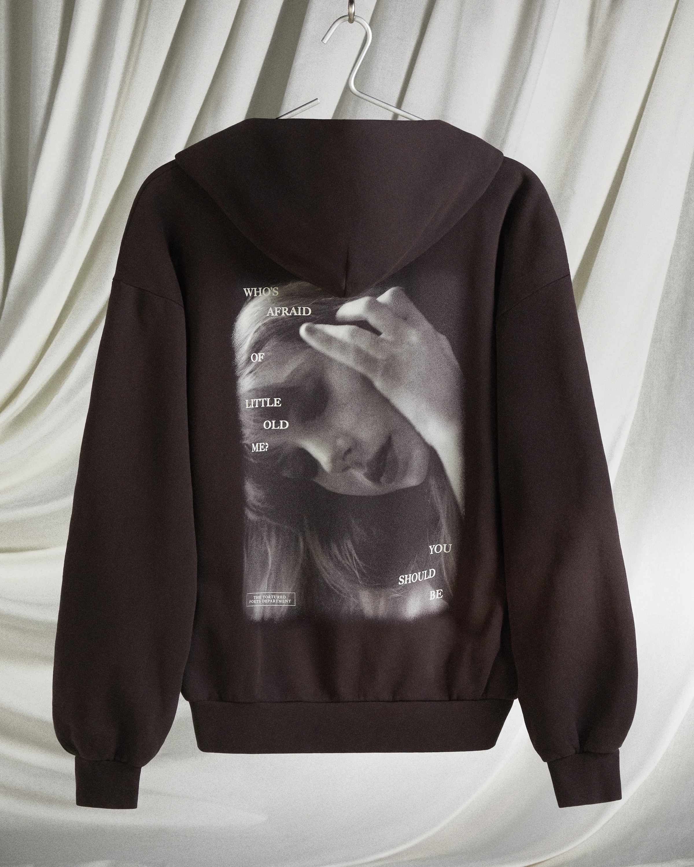 Who's Afraid Of Little Old Me? Dark Brown Hoodie - Image 6